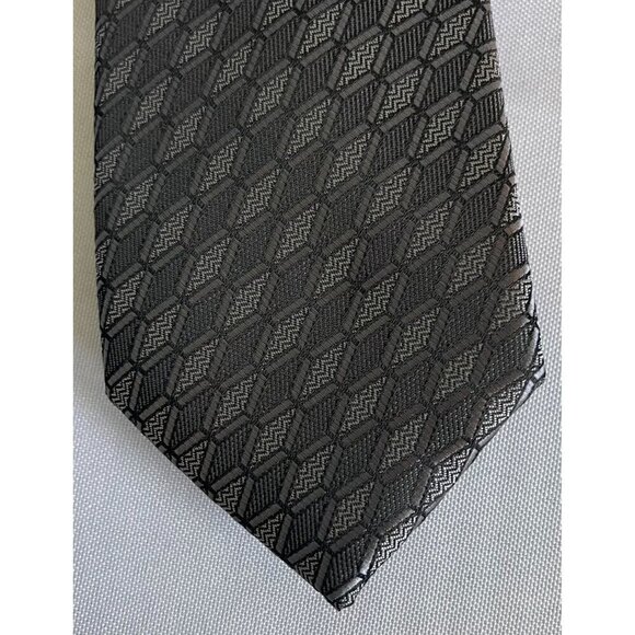 NWT Alfani Mens Harper Geo Print Neck Tie Charcoal Gray OS - Picture 6 of 12